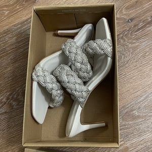 CUSHIONAIRE Women's Party Braided rhinestone Mules